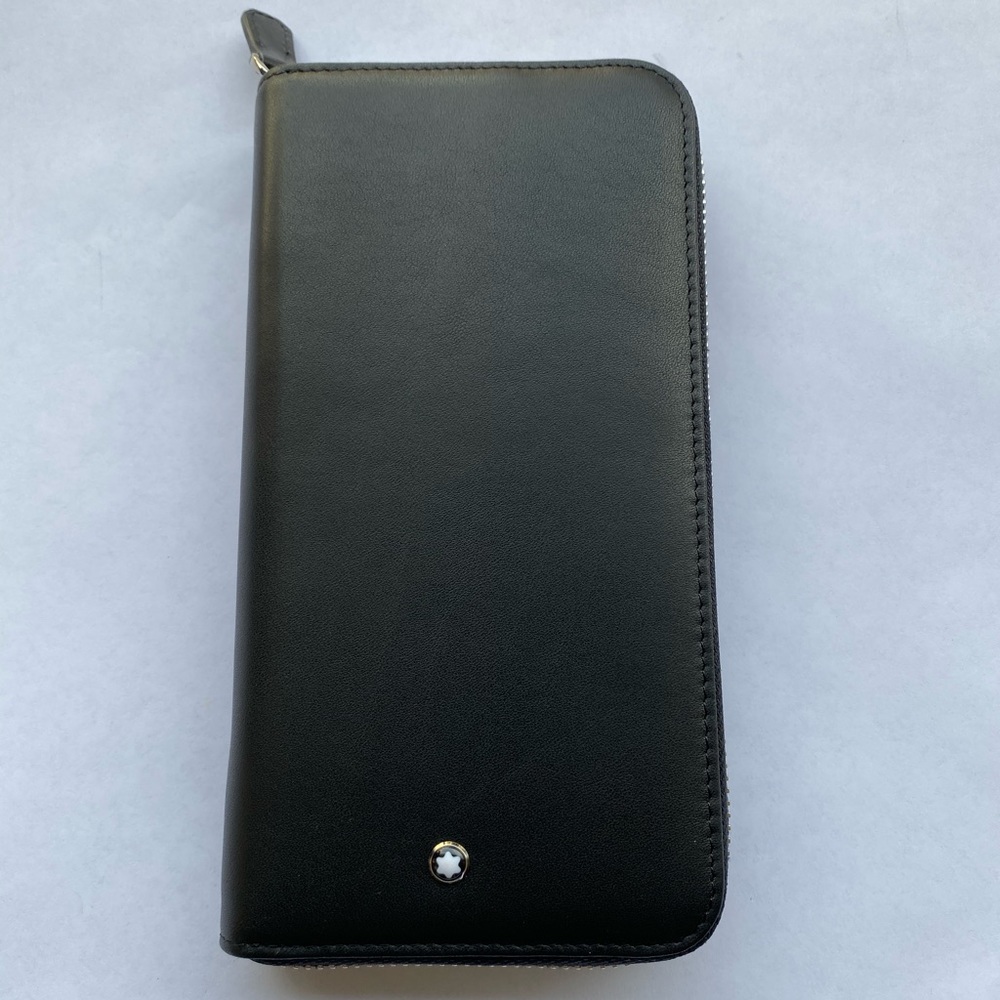 Mens Montblanc Black leather Long Clutch  Wallet